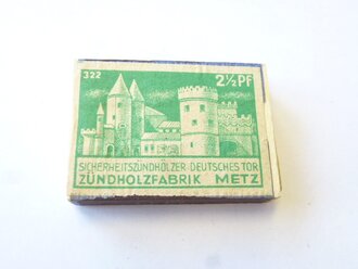 1.Weltkrieg , Pack Zündhölzer der "Zündholzfabrik Metz", 1 Stück aus der originalen Umverpackung