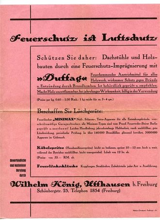 Luftschutz, Merkblatt "Feuerschutz ist Luftschutz"