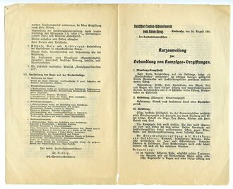 Luftschutz, Merkblatt zur Behandlung von Kampfgas-Vergiftungen, datiert 1935