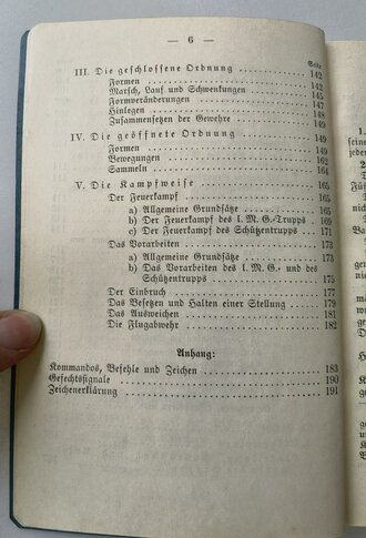 Ausbildungsvorschrift für die Infanterie, Heft 2, Die Schützenkompanie, datiert 1935, 191 Seiten