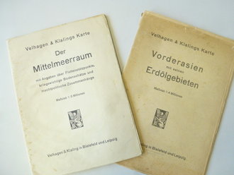 2 Karten "Vorderasien mit seinen Erdölgebieten" und "Der Mittelmeerraum"