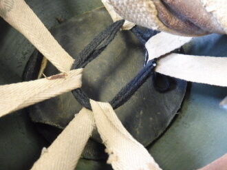 British 1944 dated Airborne Helmet , BMB1944 markings, all complete but overpainted.