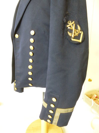 Kriegsmarine, Messejacke mit Hose, Schulterbreite 43 cm, Armlänge 62 cm, Bundweite 84 cm