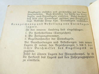 Merkblatt für das waffentechnische Personal der Panzer Einheiten datiert 1944, 46 Seiten plus Anlage