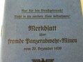 Merkblatt über fremde Panzerabwehr-Minen datiert 1939, 38 Seiten