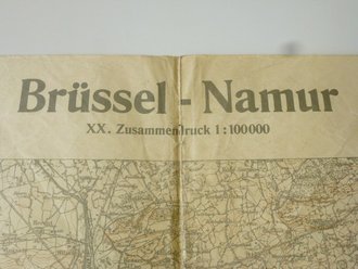 Landkarte 1.Weltkrieg Brüssel - Namur 1918