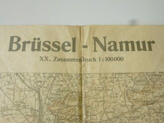 Landkarte 1.Weltkrieg " Brüssel - Namur " 1918