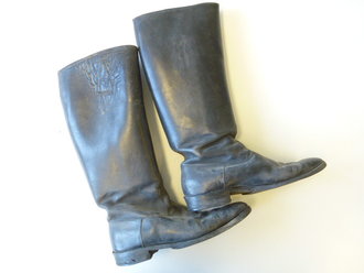 Paar Stiefel für Offiziere der Wehrmacht, ungereinigter Speicherfund, Sohlenlänge 28,5cm