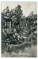1. Weltkrieg, 3 patriotische Ansichtskarten "Deutsche Kavallerie Attacke" und "Flucht der Russen nach der Schlacht bei Tannenberg 1914"