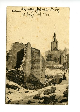 1. Weltkrieg, Feldpostexpedition K. Bayr. 11.Jhf. Div. "Montfaucon", datiert 1916