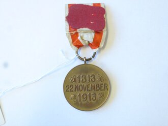 1.Weltkrieg Preussen, Regimentsmedaille für Kurhessische Regimenter mit Datum "1813 / 22.November 1913"