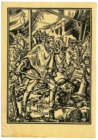 Ansichtskarte Zeichnung Uffz. Julius Nordmann datiert 1942