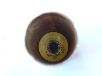 Rauchspurpatrone rot Wehrmacht, Abgeschossene, leere Aluminiumhülse datiert 1944