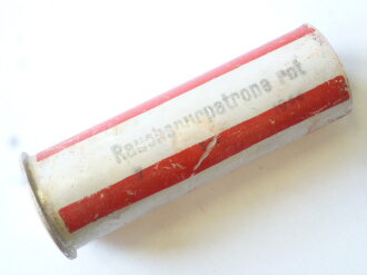 Rauchspurpatrone rot, Abgeschossene, leere Aluminiumhülse datiert 1944