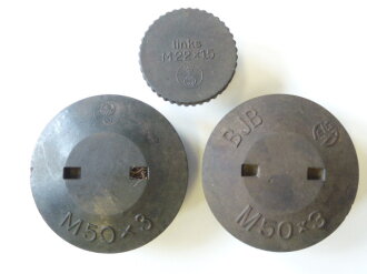 Zünderersatzstücke aus Preßmasse für diverse Granaten der Wehrmacht, 3 Stück