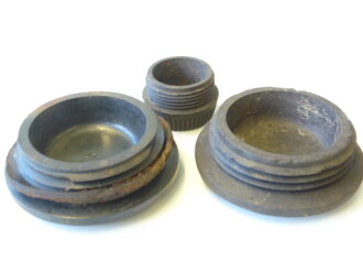 Zünderersatzstücke aus Preßmasse für diverse Granaten der Wehrmacht, 3 Stück