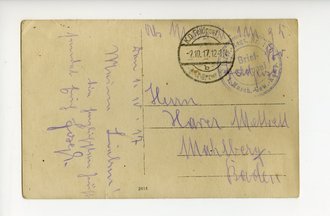 1.Weltkrieg, Foto MG08 auf Schlittenlafette, datiert 1917, Postkartenformat