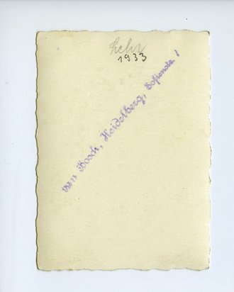 Portraitaufnahme eines SA Angehörigen, datiert 1933, Maße 6x9cm