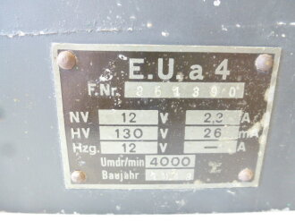 Umformersatz E.U.a4 Baujahr 1943 für Panzerfunkgeräte. Originallack. Funktion nicht geprüft