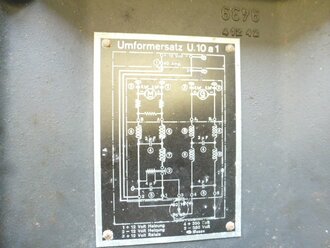 Umformersatz U. 10 a1 Baujahr 1943. Originallack, Funktion nicht geprüft.