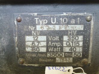 Umformersatz U. 10 a1 Baujahr 1943. Originallack, Funktion nicht geprüft.