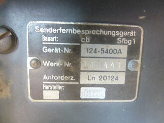 Luftwaffe Senderfernbesprechungsgerät LN 20124....