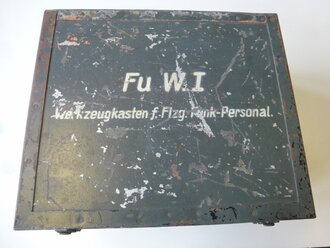 Luftwaffe Fu.W.I, Werkeugkasten für Flugzeug Funk Personal FL 28409. Originallack