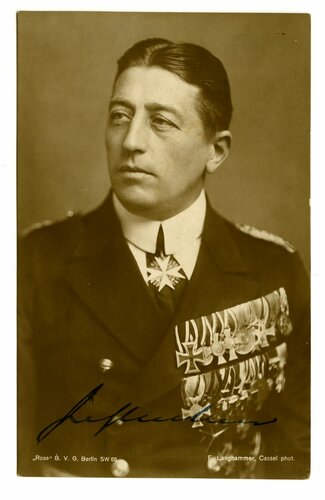 "Seeteufel" Graf Felix von Luckner, Autograph auf Postkarte