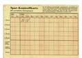 Spar-Kontrollkarte Eisernes Sparkonto Sparkasse Bremen, datiert 1944
