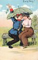 1. Weltkrieg, 3 Ansichtskarten "Deutschland denk an deine Helden",  "Auf baldiges Wiedersehen in der Heimat" und "Ewig dein!", datiert 1915/6