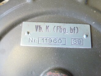 Verbindungskabeltrommel für das Fernbesprechgerät bf (Vb.K. (Fbg.bf) ). Ungebrauchtes Stück im Transportkasten, Originallack