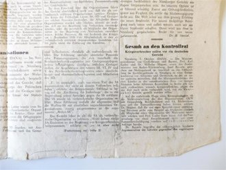 Frankfurter Neue Presse, Sonderausgabe "Die Verkündung der Urteile in Nürnberg",  datiert 1.10.1946