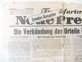 Frankfurter Neue Presse, Sonderausgabe "Die Verkündung der Urteile in Nürnberg",  datiert 1.10.1946