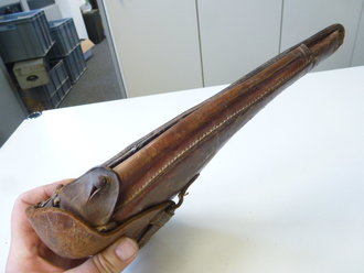 1.Weltkrieg, Pistolentasche für lange P08 datiert 1915, "Ari 08". Seltenes Originalstück