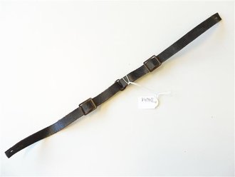 Mützenriemen Partei, geschwärtzes Leder, Gesamtlänge 38cm