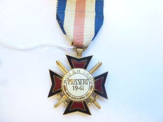 Holland Mussertkreuz " HOU EN TROU - MUSSERT 1941 " für die holländischen Freiwilligen der Waffen-SS zur Erinnerung an den Russlandfeldzug
