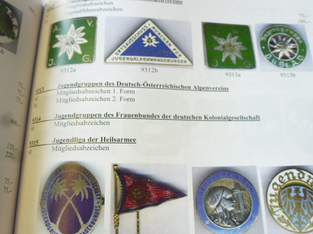 Hüsken Katalog der Abzeichen deutscher Organisationen 1871-1945 5 Auflage Orden 