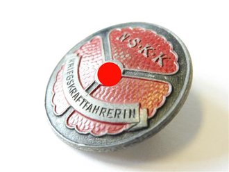 NS Kraftfahrkorps (NSKK), Abzeichen "Kraftfahrerin", rot lackiert, 4130c