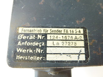 Luftwaffe, Fernantrieb für Sender FA 16 S-4. Originallack, Funktion nicht geprüft
