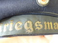 Kriegsmarine blaue Tellermütze, im Schweissband datiert 1940, guter Zustand