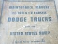 U.S. Army WWII, TM-10-1535,  Maintenance Manual Dodge Trucks dated 1942. Well used, complete