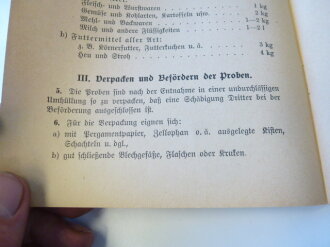 Die biologische Prüfung von kampfstoffverdächtigen oder entgifteten Lebens- und Futtermitteln datiert 1939. Komplett, 23 Seiten