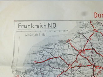 Landkarte 1.Weltkrieg Frankreich "...