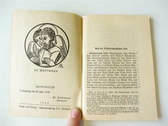 3 Bücher "Katholisches Feldgesangbuch", "Das Evangelium nach Matthäus" und "Was dünkt euch von Jesus Christus"