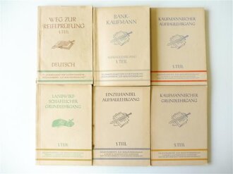 6x "Soldatenbriefe zur Berufsförderung": "Weg zur Reifeprüfung Deutsch", "Bankkaufmann", "Kaufmännischer Aufbaulehrgang", "Landwirtschaftlicher Grundlehrgang", "Einzelhandel Aufbaulehrgang" und "Kaufmännischer Grundlehrgang"