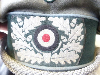 Schirmmütze für Offiziere der Kraftfahrtruppe ( Waffenfarbe hellblau ) Getragenes , seltenes Stück