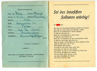 Kriegseinsatztagebuch der Hitler Jugend . DIN A5, ausser den Personalangaben nicht ausgefüllt