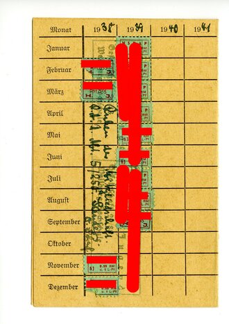 Ergänzung zum HJ Mitgliedsausweis Gefolgschaft 20/88...