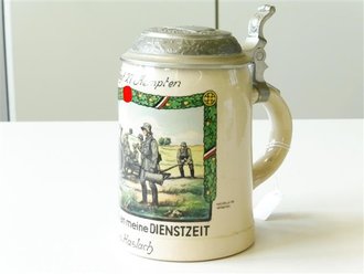 Bierkrug, Zur Erinnerung an meine Dienstzeit 1./ Art. Regt. 27 Kempten. Unbeschädigtes Stück in gutem Zustand