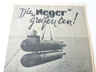 " Die Neger greifen an !" Faltblatt Herausgegeben von der Nachwuchsabteilung des Oberkommandos der Kriegsmarine.